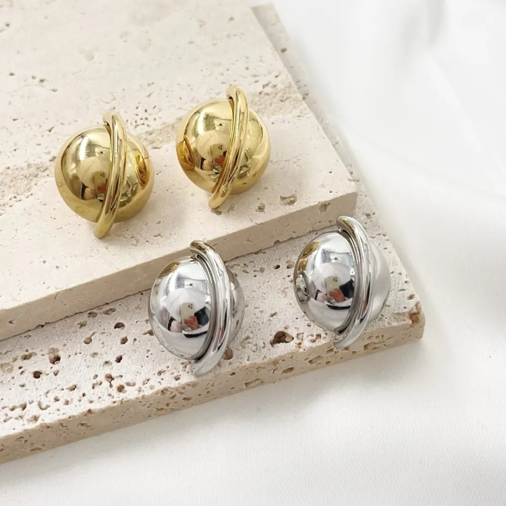 Bottone-Orecchini in Acciaio - OR-103-AA3203E