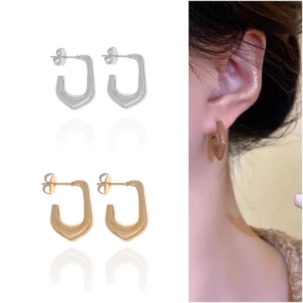 Cerchio Lavorato-Orecchini a Cerchio in Acciaio - OR-103-AA3346E (Oro Giallo)