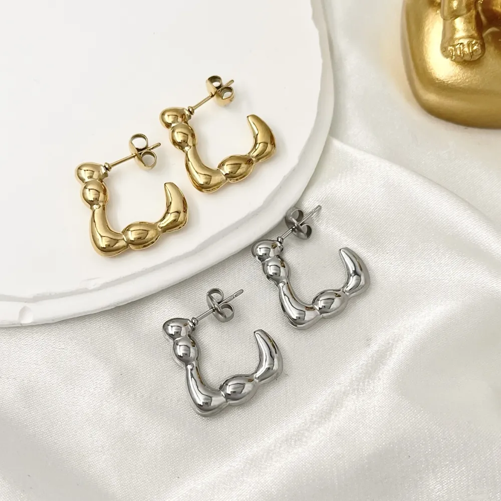 Cerchio Lavorato-Orecchini a Cerchio in Acciaio - OR-103-AA3348E