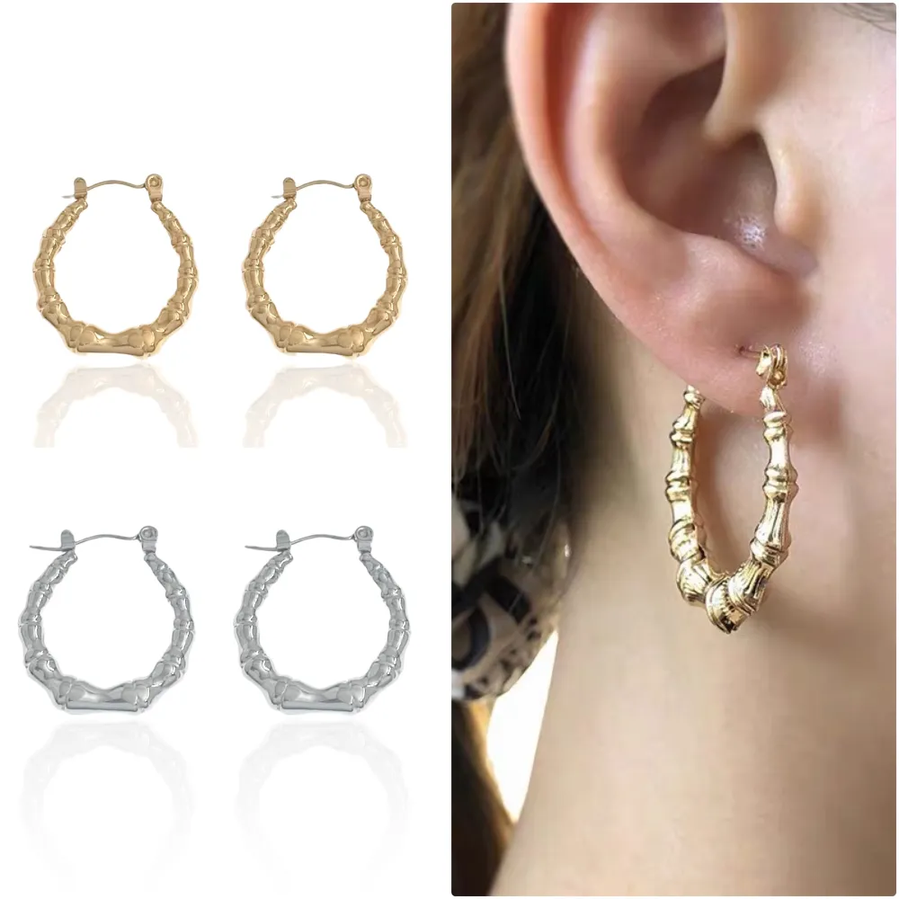 Cerchio Lavorato-Orecchini a Cerchio in Acciaio - OR-103-AA3350E (Oro Giallo)