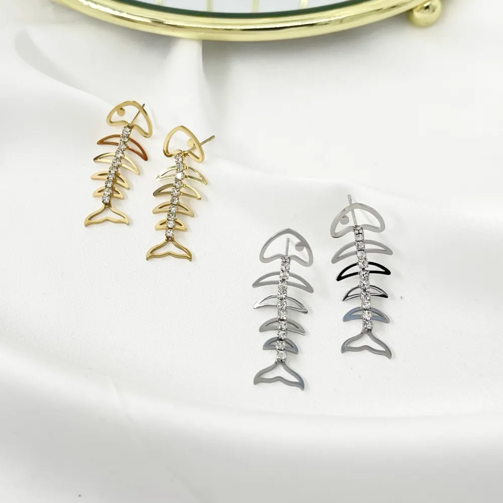 Lisca di Pesce-Orecchini in Acciaio - OAP-103-AA3360E