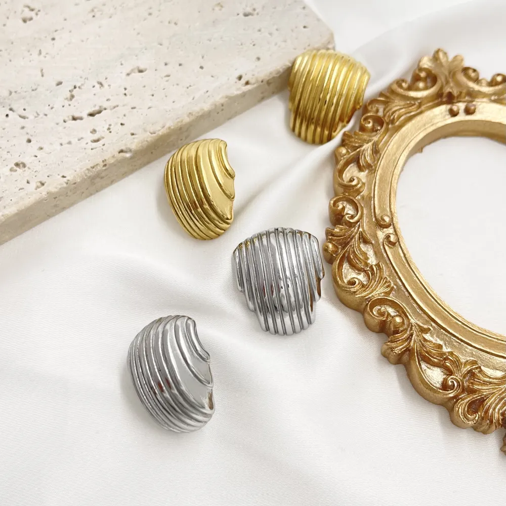 Conchiglia-Orecchini in Acciaio - OR-103-AA3892E (Argento)