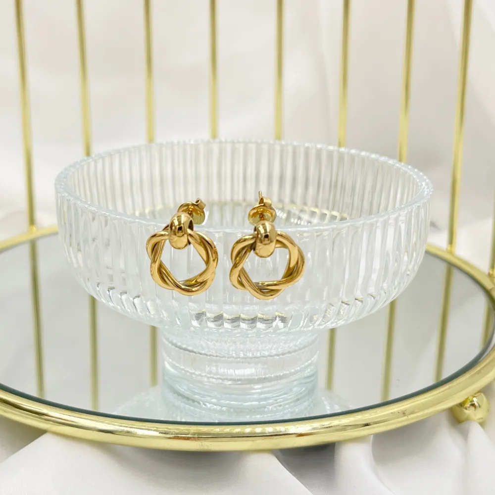 Cerchio Intrecciato-Orecchini in Acciaio - OAP-103-AA4111E (Argento)