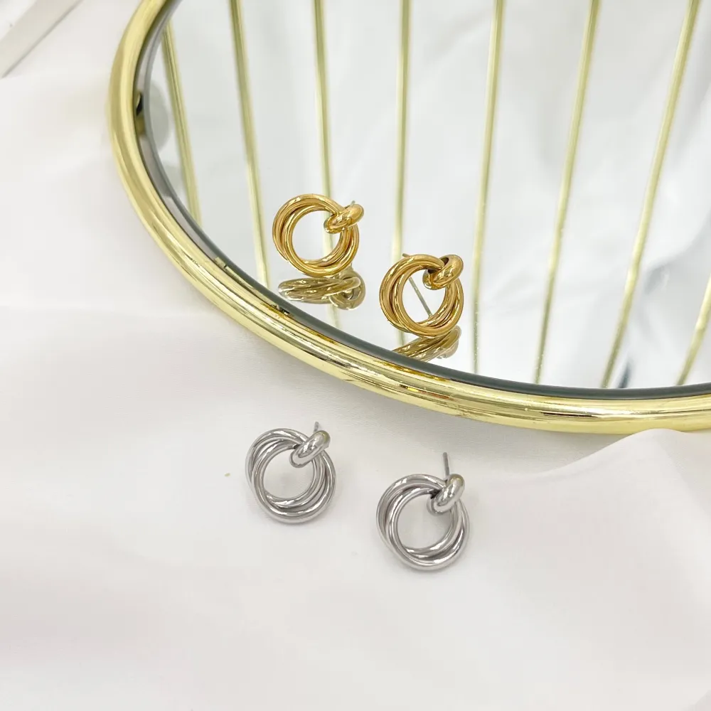 Cerchio-Orecchini in Acciaio - OAP-103-AA4112E (Argento)