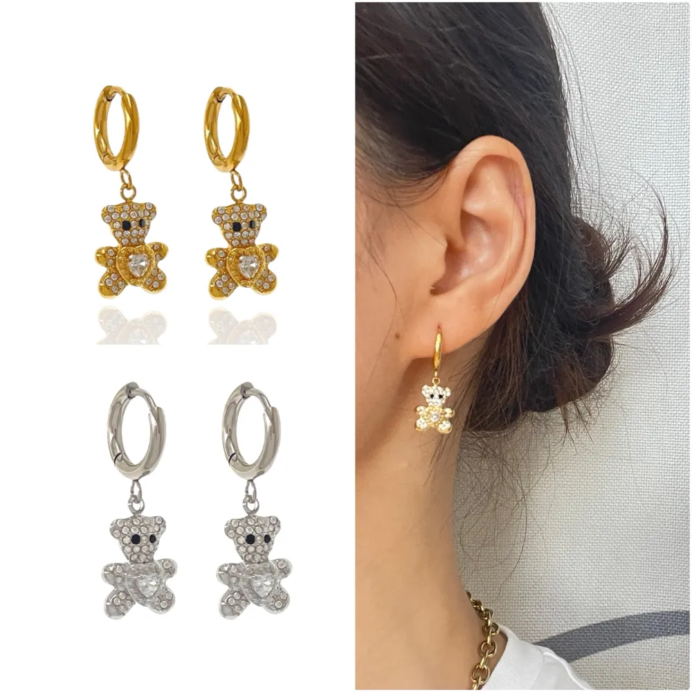 Orsetto-Orecchini in Acciaio - OAP-103-AA4186E