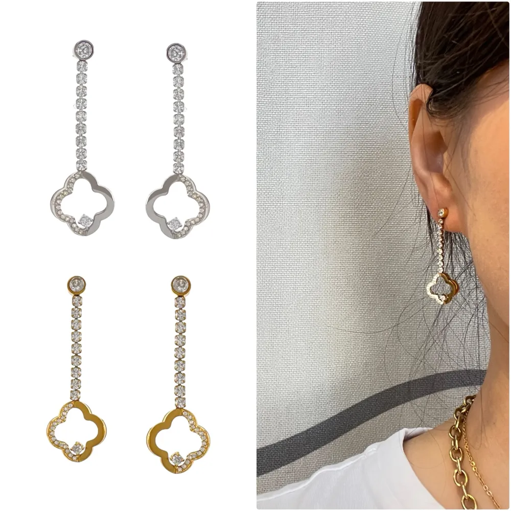 Tennis con Fiore-Orecchini in Acciaio - OAP-103-AA4197E (Argento)