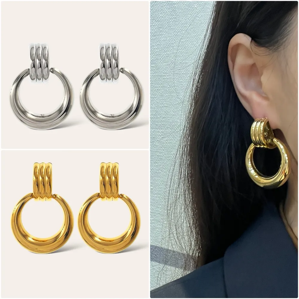 Pendente Cerchio -Orecchini in Acciaio - OR-103-AA4650E (Argento)