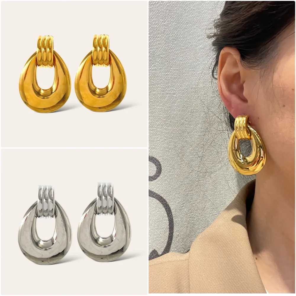 [OR-103-AA4652E] Pendente Cerchio -Orecchini in Acciaio - OR-103-AA4652E (Argento)