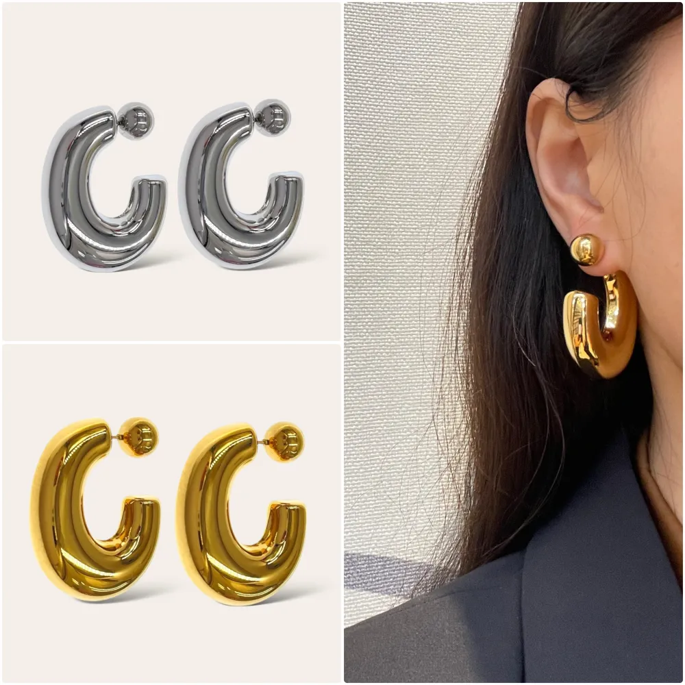 Cerchio-Orecchini in Acciaio - OAP-103-AA4860E (Argento)