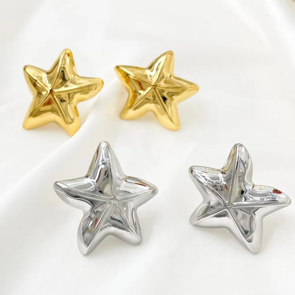 Stella Marina-Orecchini in Acciaio - OAP-103-AA4990E (Oro Giallo)