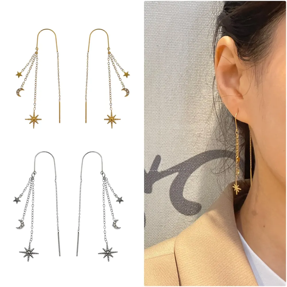 Croce Stella -Orecchini in Acciaio - OAP-103-AA5001E (Argento)