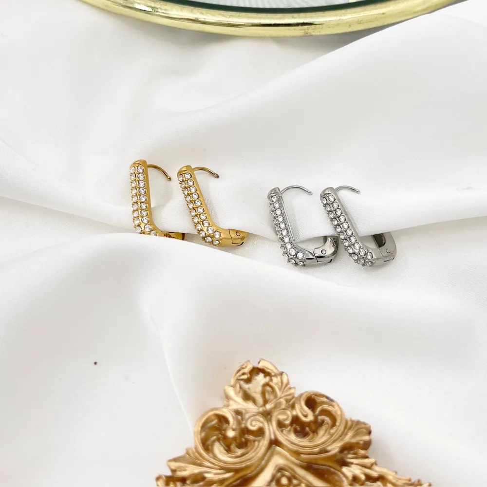 Cerchio Ovale con Zirconia-Orecchini in Acciaio - OAP-103-AA5011E (Argento)