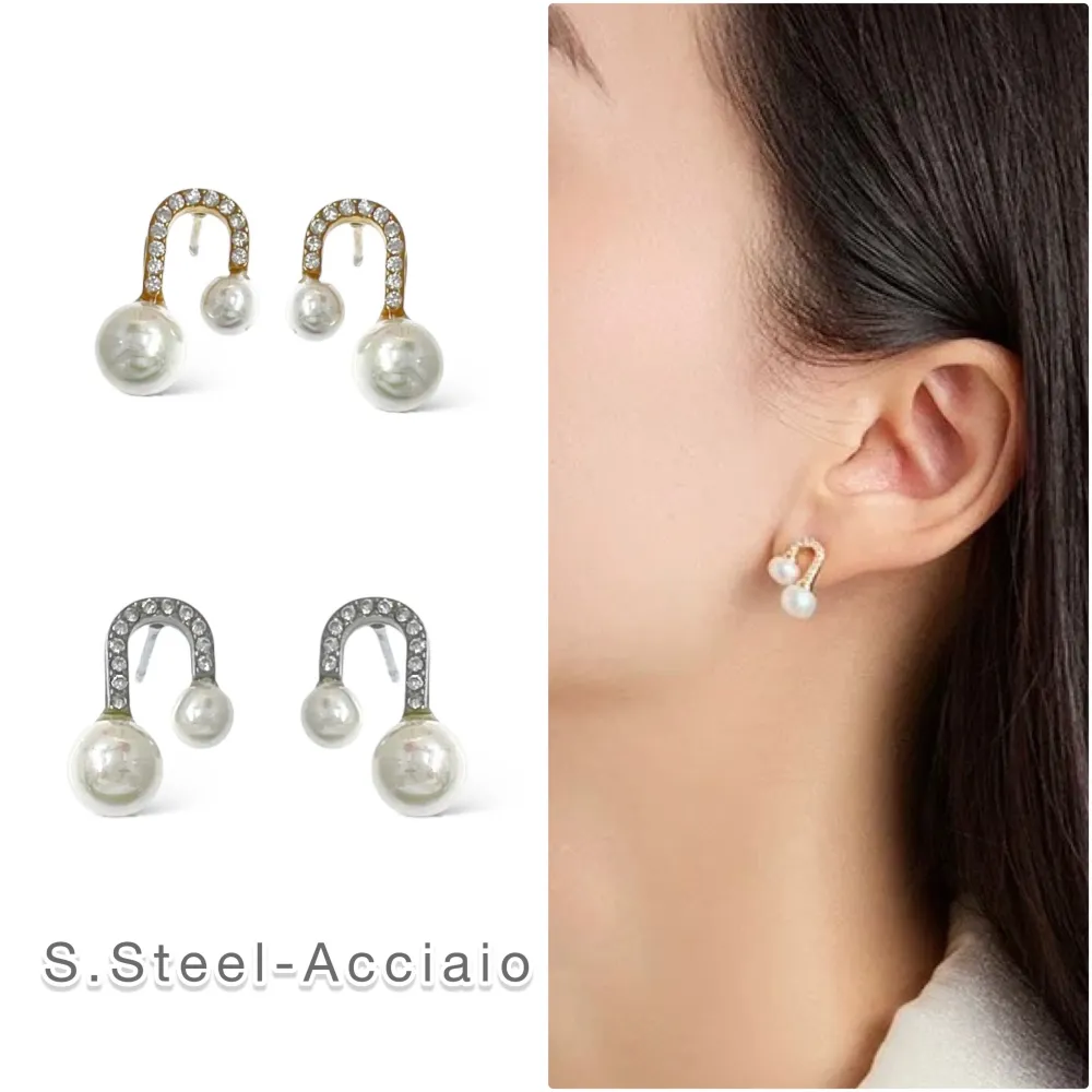 Arco Perla -Orecchini in Acciaio - OAP-103-AA5066E (Oro Giallo)