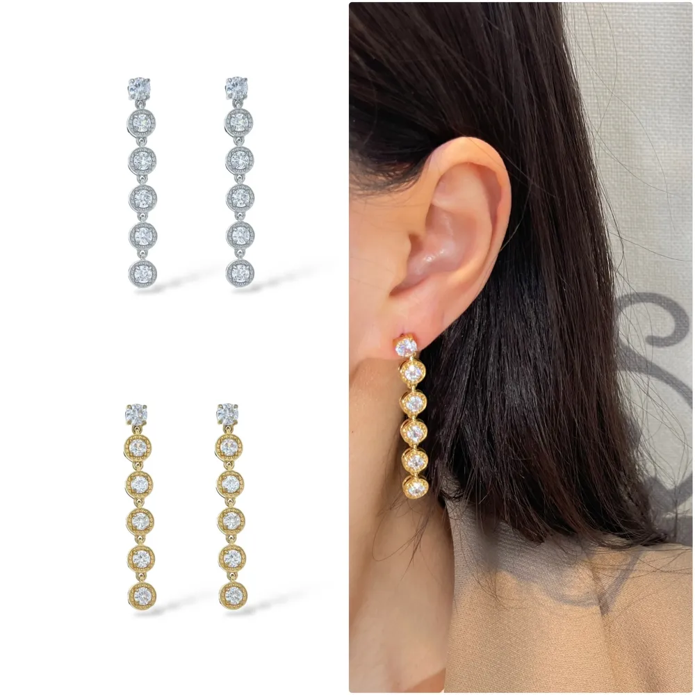 Cipollina Lunga-Orecchini in Acciaio - OAP-103-AA5510E (Argento)