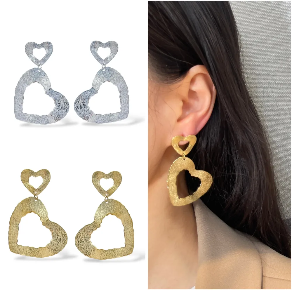 Cuore-Orecchini in Acciaio - OR-103-AA5558E (Argento)