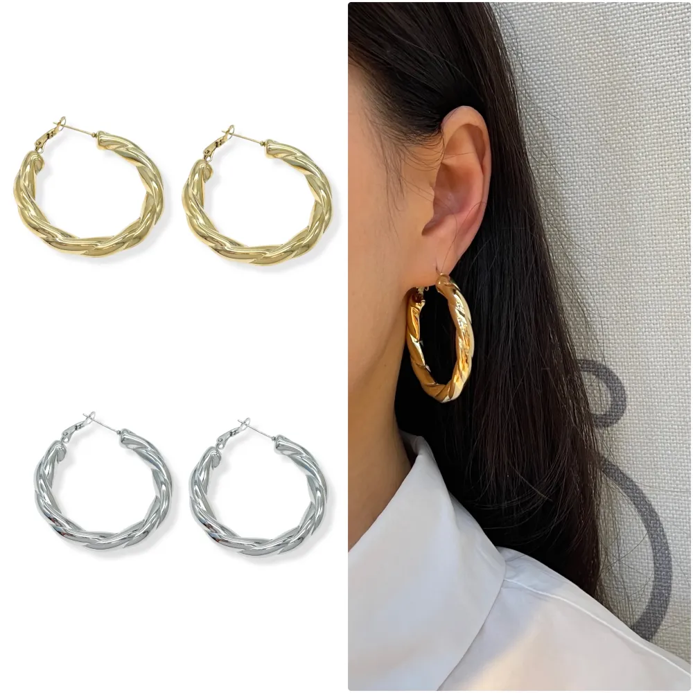 Cerchio -Orecchini in Acciaio - OAP-103-AA5903E 40mm (Argento)