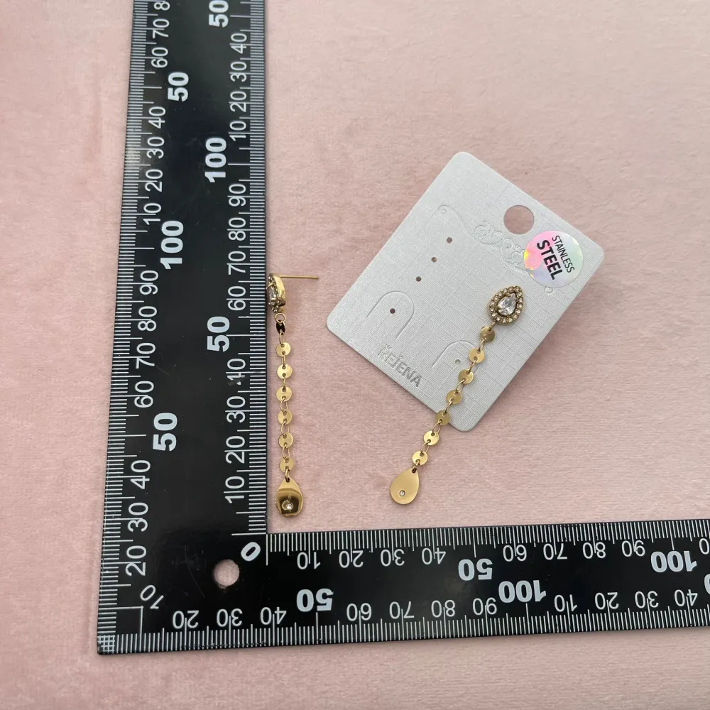 Punto Luce Goccia con Pendente-Orecchini in Acciaio - OAP-103-AA823E