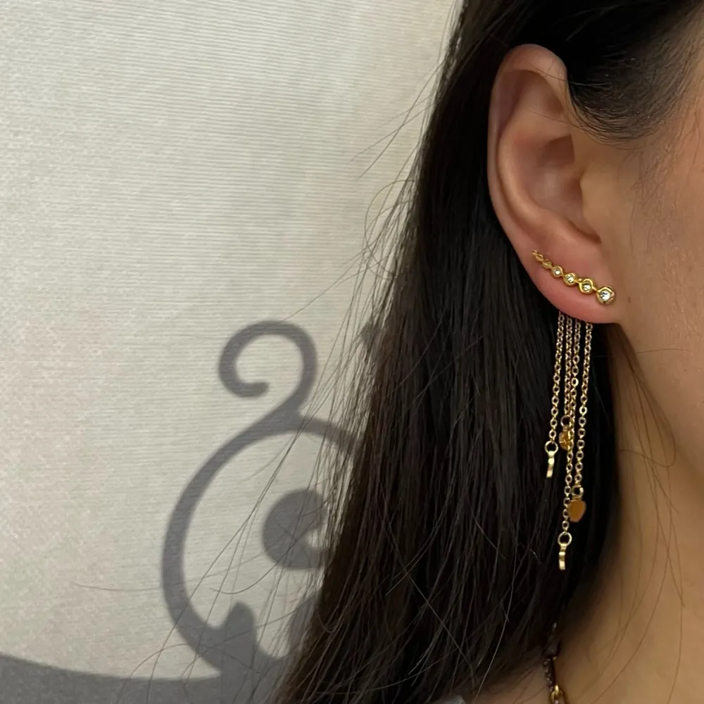 Doppio con Cuore -Orecchini in Acciaio - OAP-413-1028 (Oro Giallo)