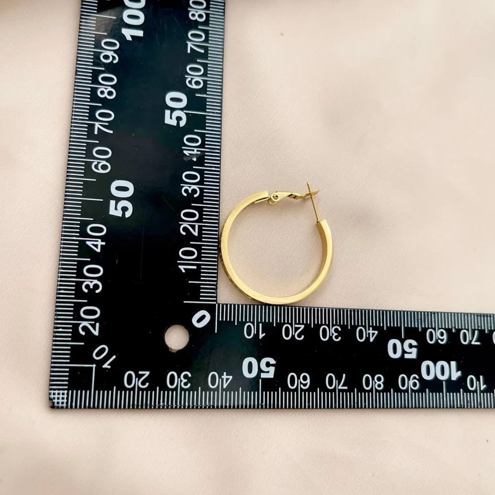 Cerchio 30mm con Zirconia-Orecchini in Acciaio - OAP-413-1158 30mm (Oro Giallo)