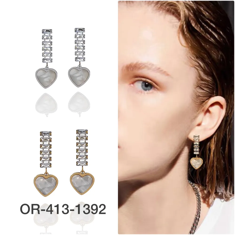 Tennis Cuore-Orecchini in Acciaio - OAP-413-1392