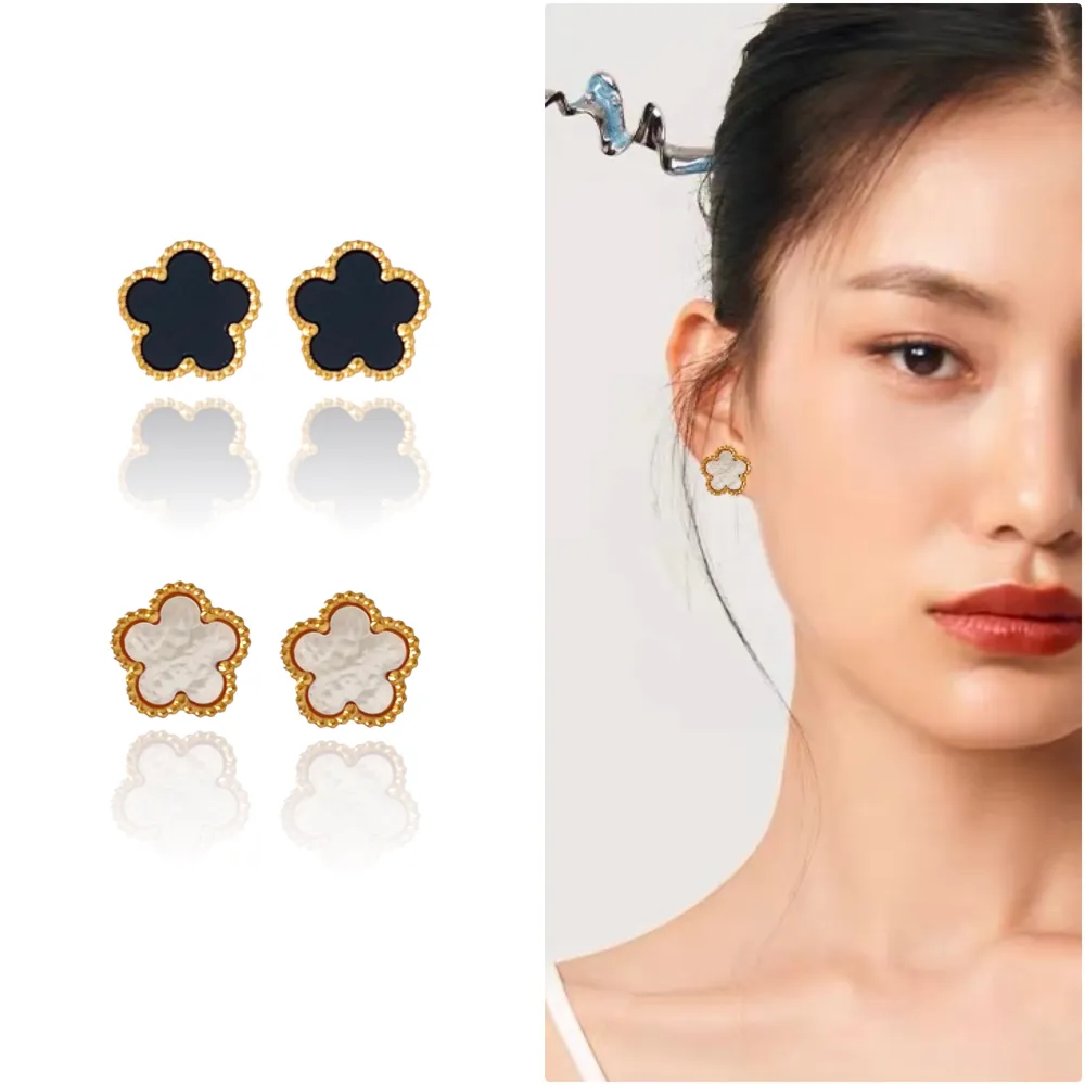 Fiore-Orecchini a Lobo in Acciaio - OAP-413-2154 O