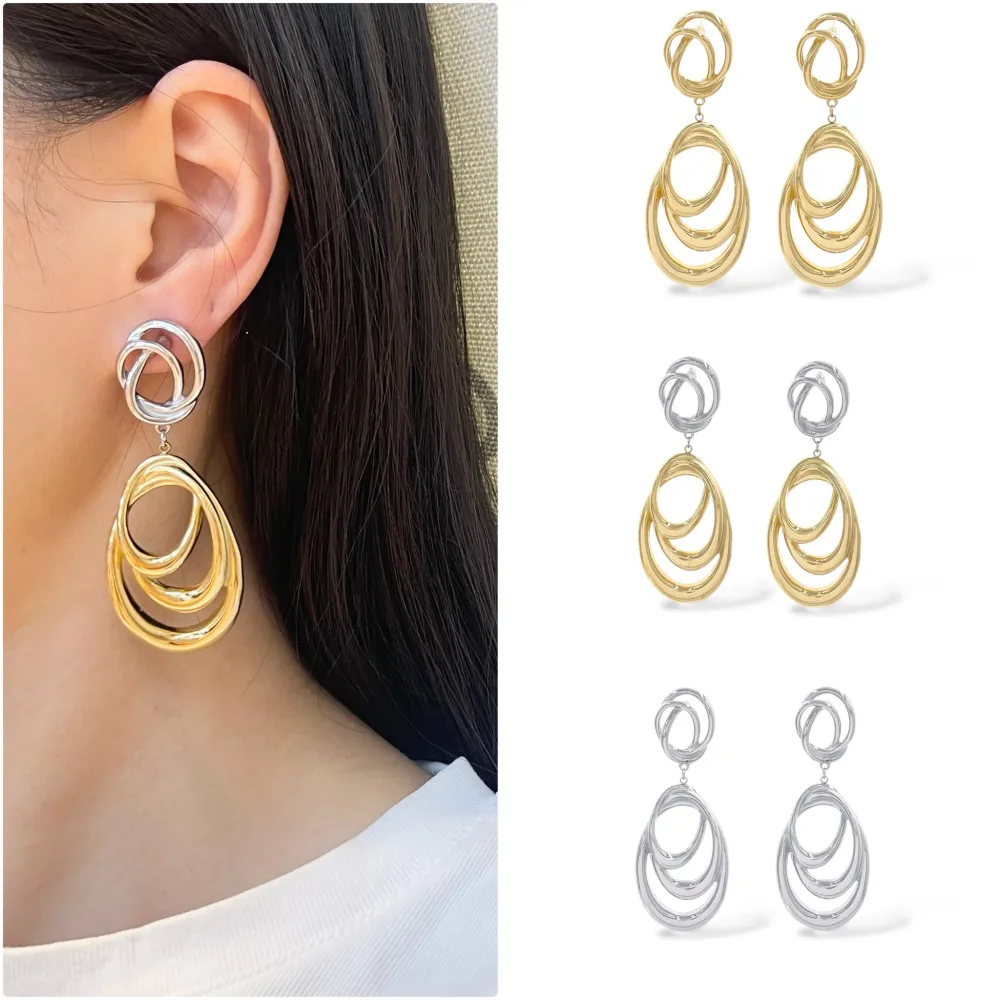 Cerchio Ovale -Orecchini in Acciaio - OR-413-506