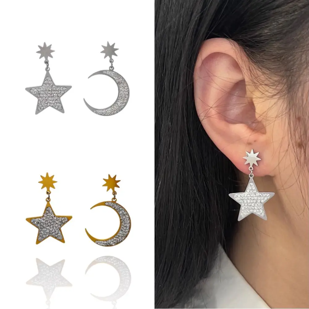 Stella Luna-Orecchini in Acciaio - OAP-413-959