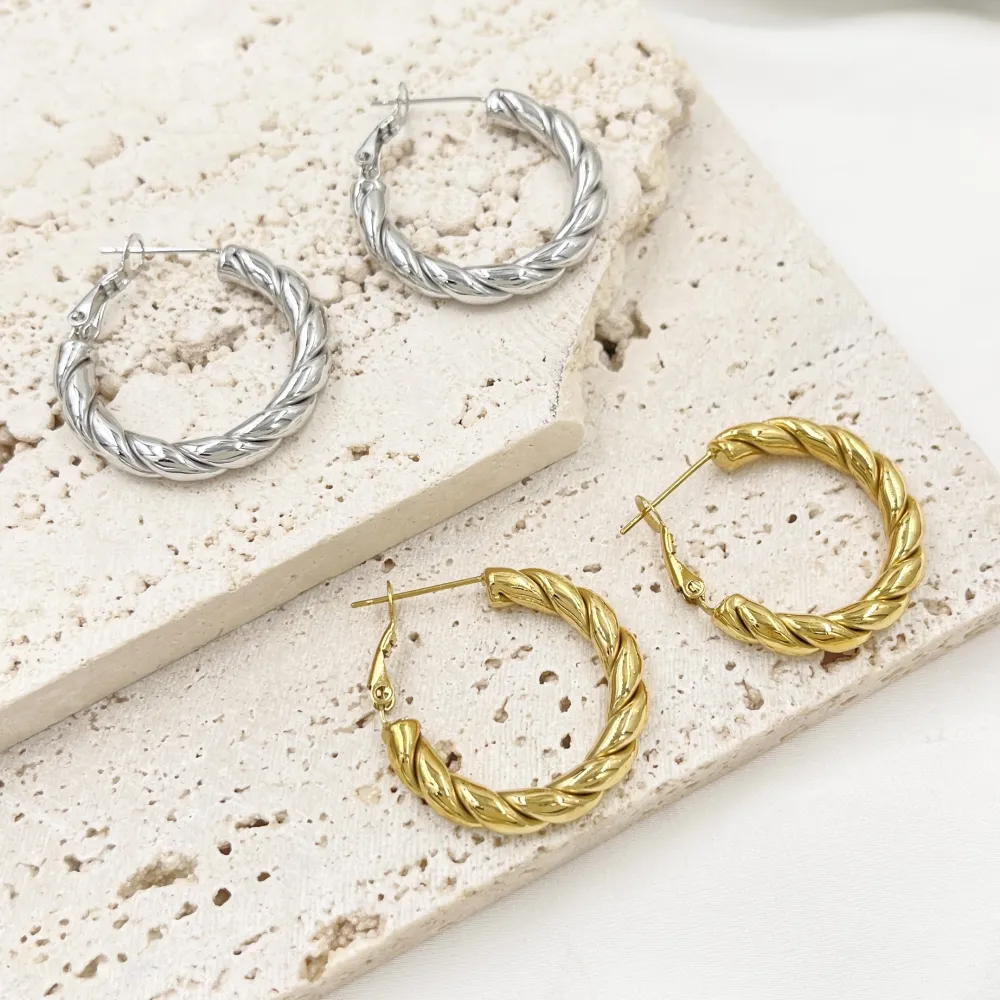 Cerchio -Orecchini in Acciaio - OR-450-801 (Argento)