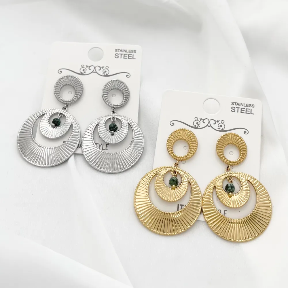 Tondo con Cerchio-Orecchini in Acciaio - OR-729-43