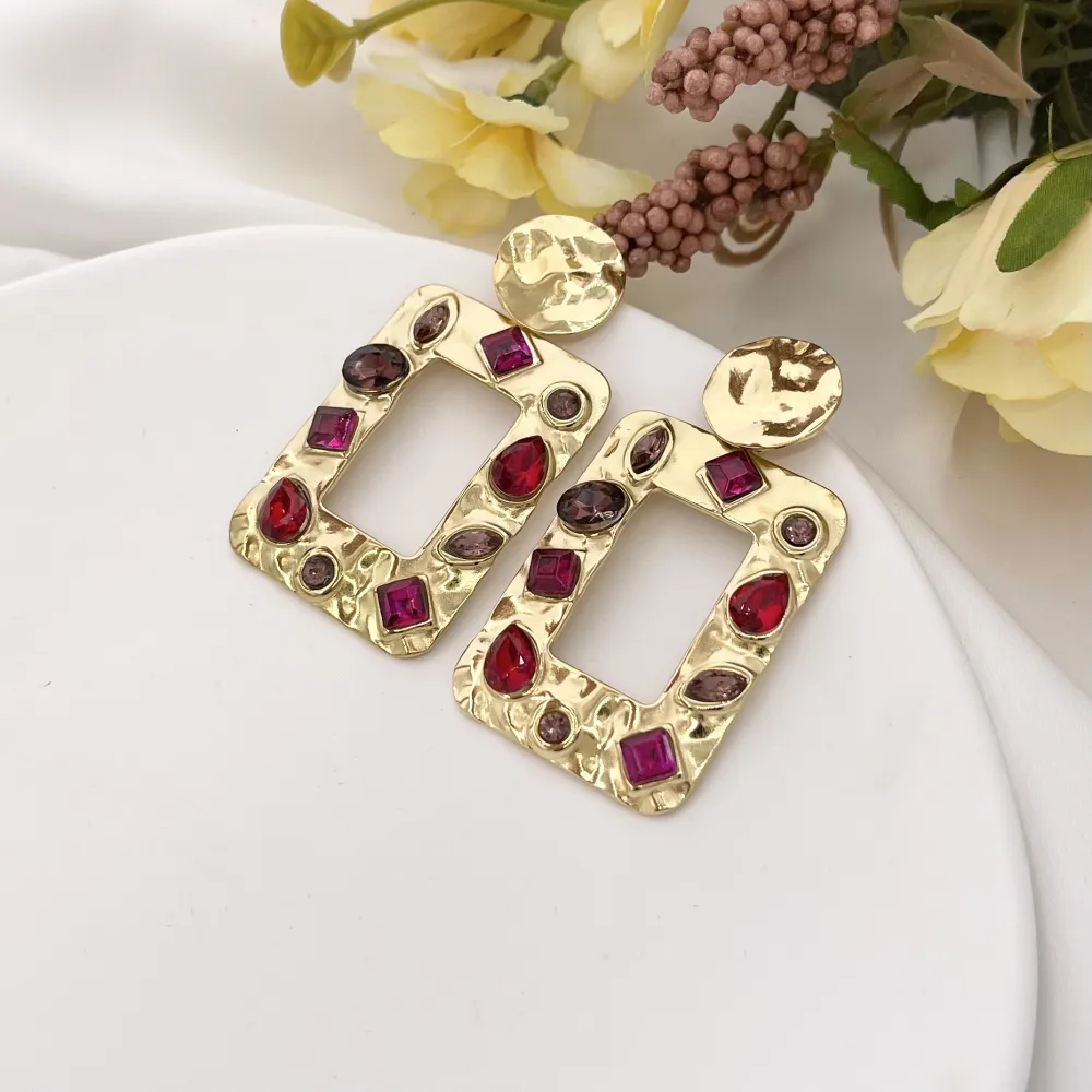 Rettangoloare-Orecchini in Acciaio - OAP-732-114