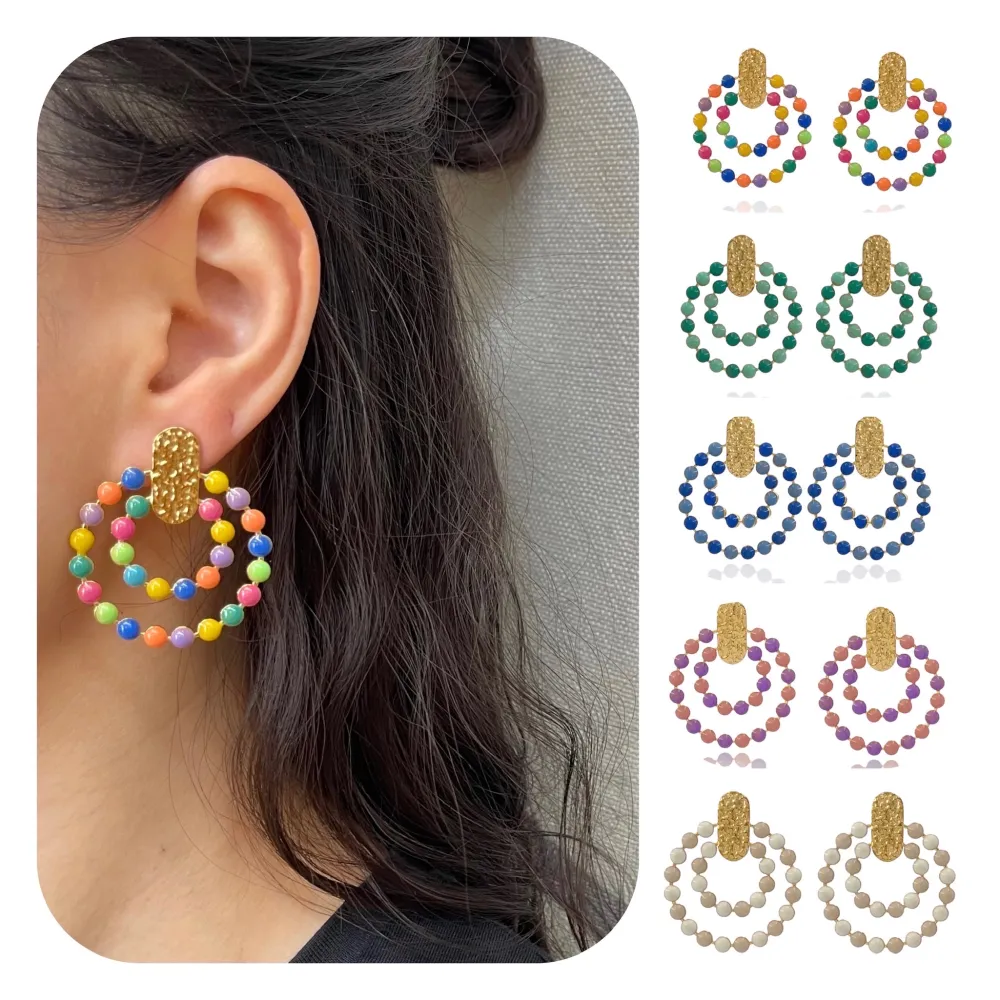 Doppio Cerchio-Orecchini in Acciaio - OAP-732-21