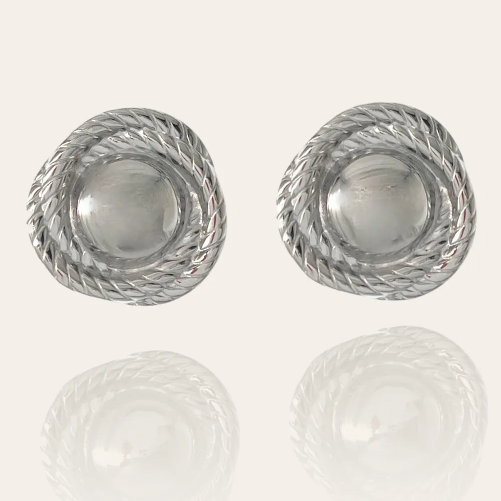 Bottone -Orecchini in Acciaio - OAP-732-260 (Argento)