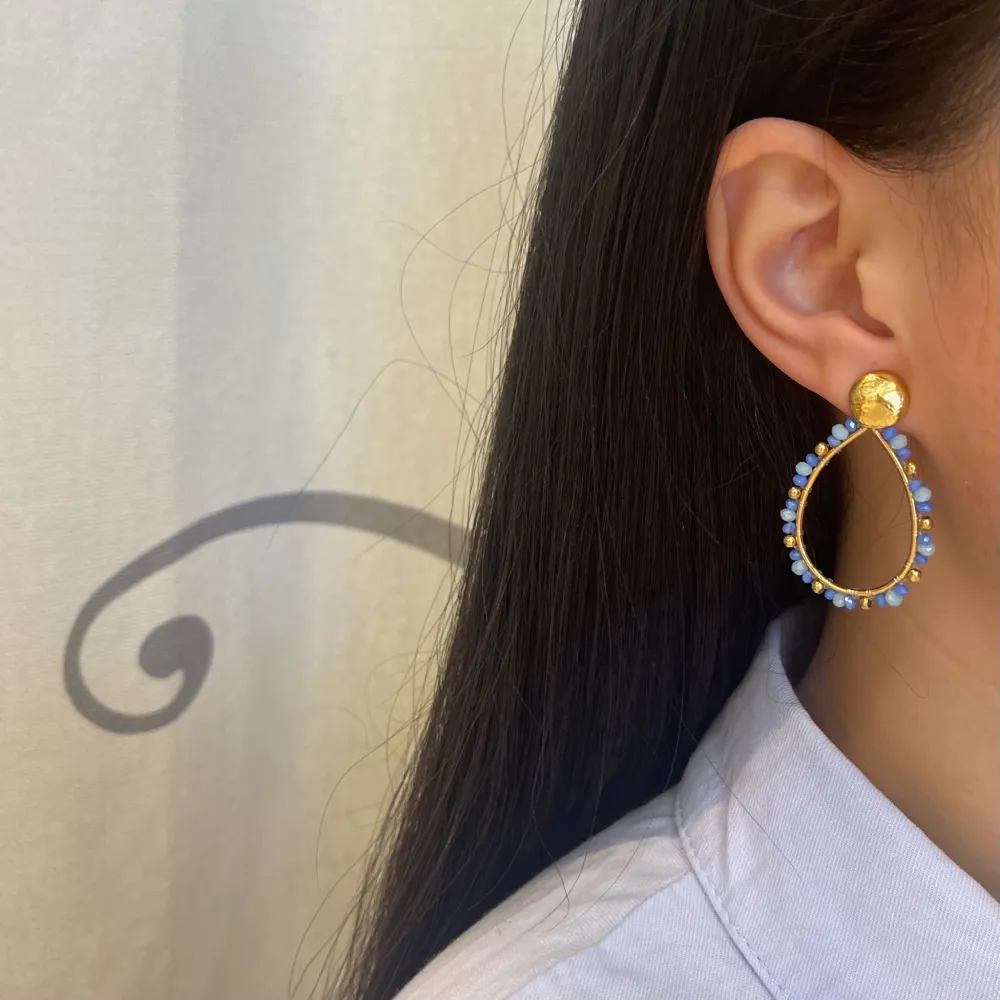 Goccia con Cristalli-Orecchini in Acciaio - OAP-732-32