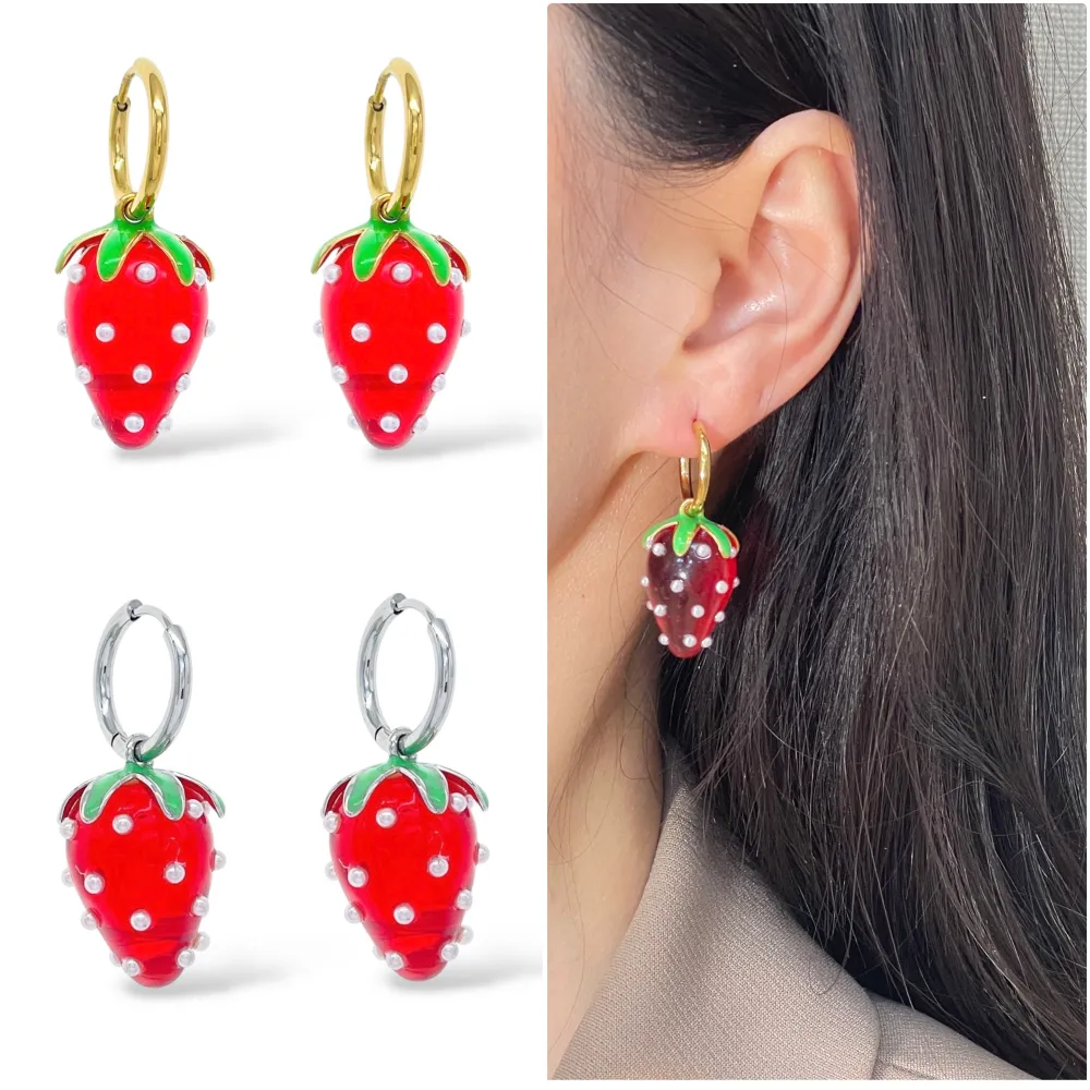 Margherita Fragola-Orecchini in Acciaio - OAP-732-388