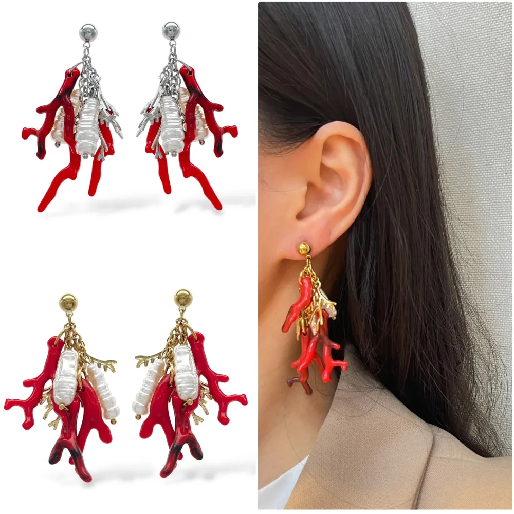 [OAP-732-409] Corallo-Orecchini in Acciaio - OAP-732-409 (Argento)