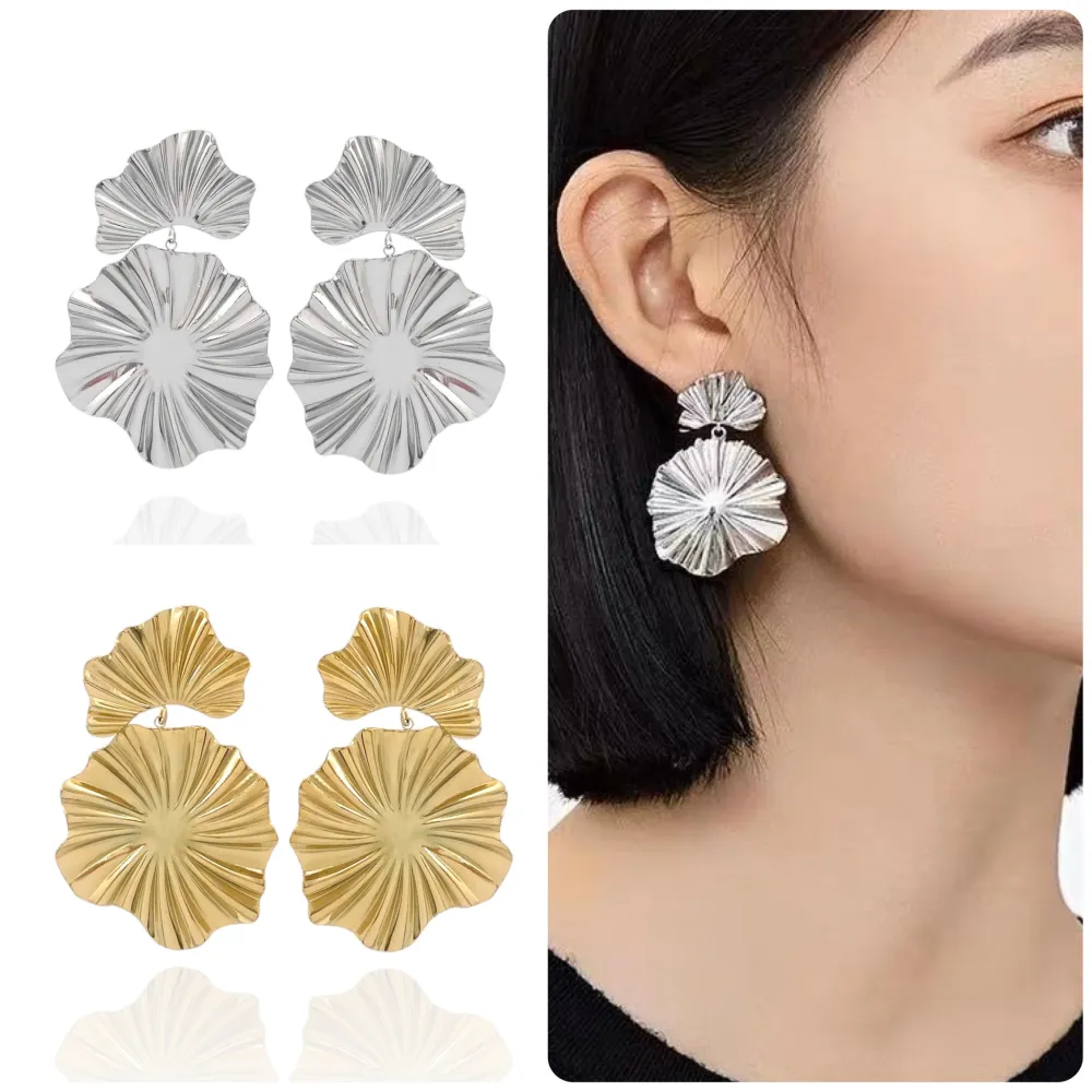 Foglia-Orecchini in Acciaio - OAP-732-47-257