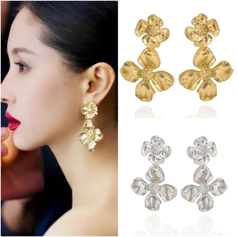 quadrifoglio in acciaio -Orecchini in Acciaio - OR-732-88