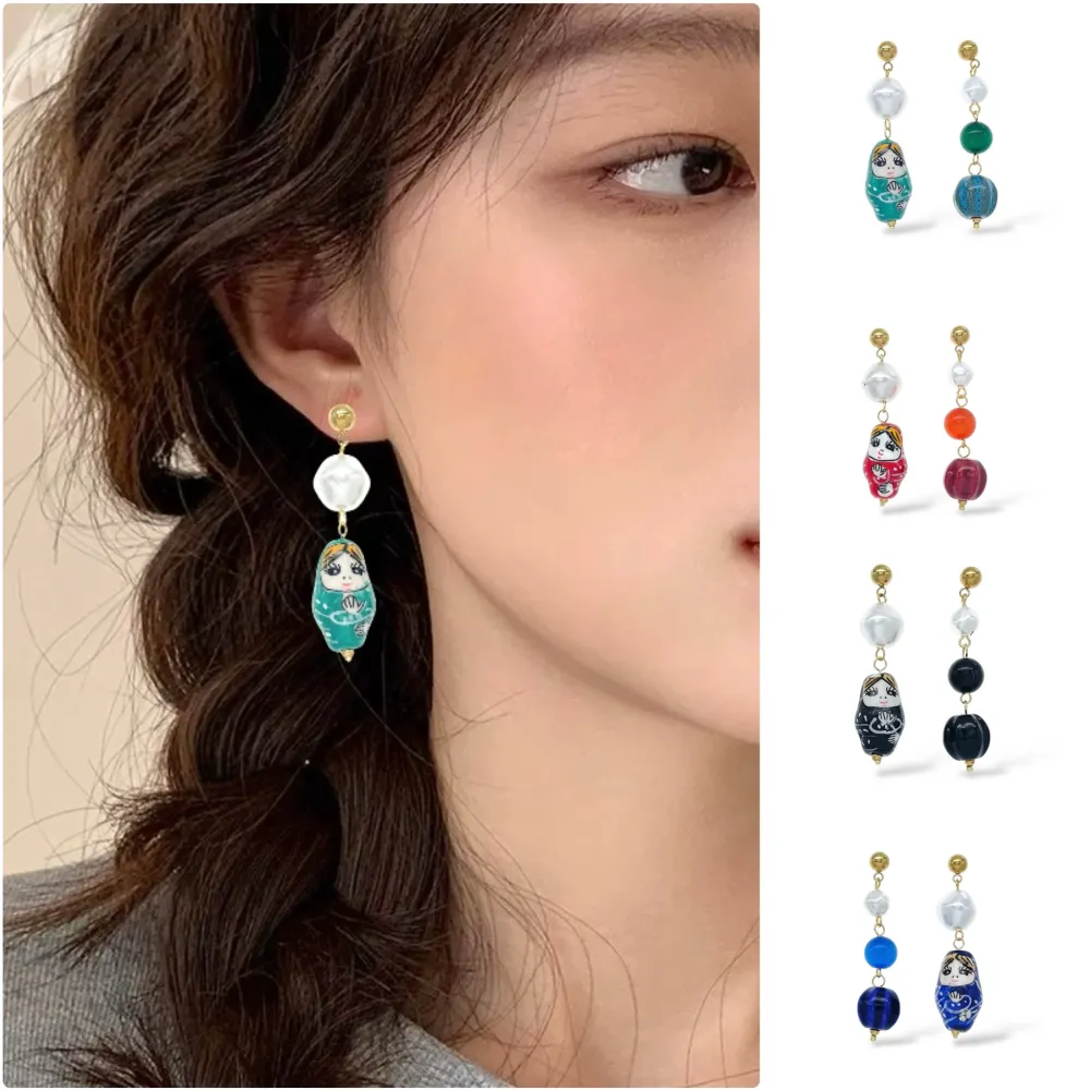 Matrioska  -Orecchini in Acciaio - OAP-765-89