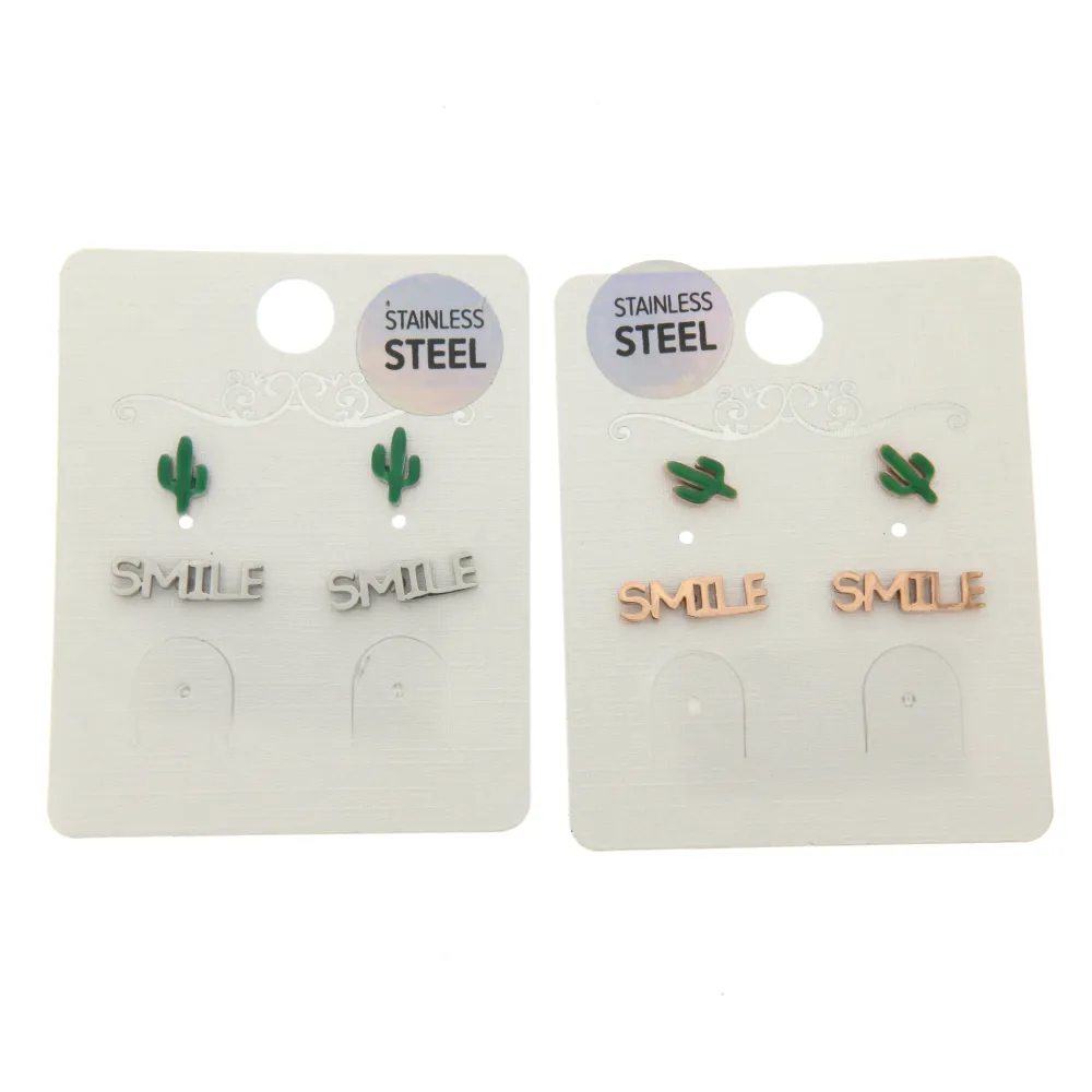 Cactus Smile 3265 - Orecchini Bis a lobo in Acciaio - OAP3265-Cactus Smile - Orecchini Bis a lobo in Acciaio