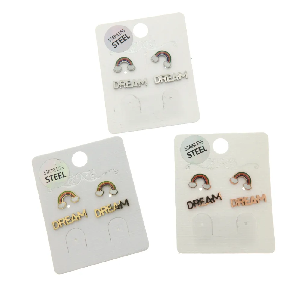 Arcobaleno Dream 3268 - Orecchini Bis a lobo in Acciaio - OAP3268-Arcobaleno Dream- Orecchini Bis a lobo in Acciaio