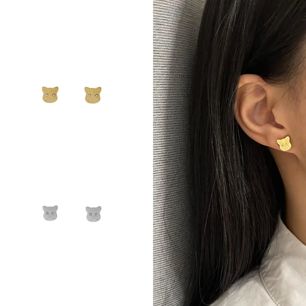 Cane-Orecchini in Acciaio - OAP413-774