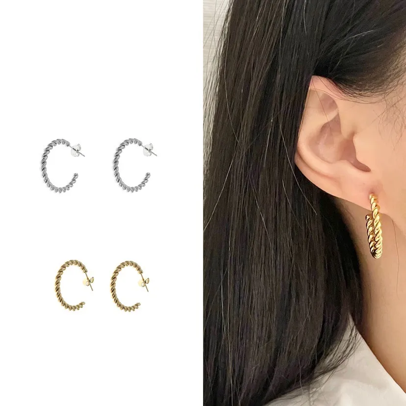 [OAP413-787] Perline 25mm -Orecchini a Cerchio in Acciaio - OAP413-787 (Oro Giallo)