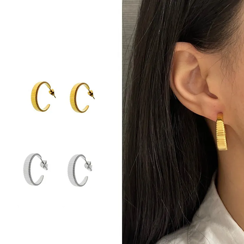 24mm -Orecchini a Cerchio in Acciaio - OR-413-788 (Oro Giallo)