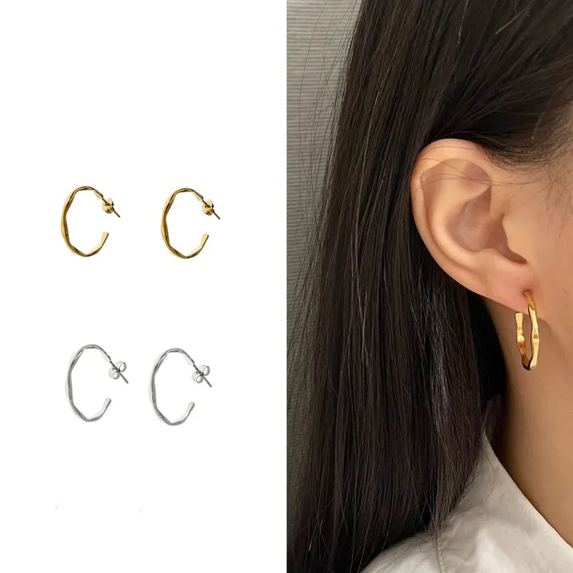 [OAP413-789] 25mm -Orecchini a Cerchio in Acciaio - OAP413-789 (Oro Giallo)