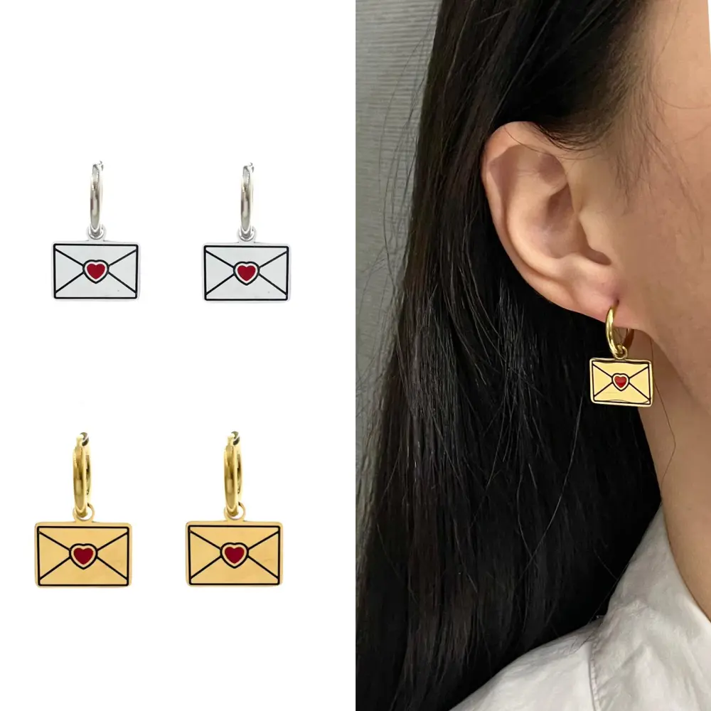 Posta Smaltato-Orecchini in Acciaio - OAP413-804