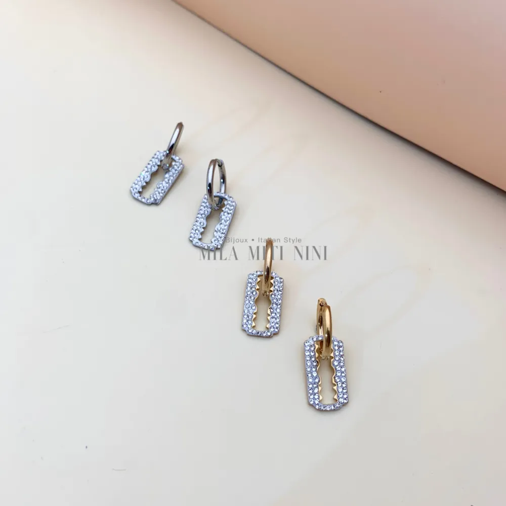 OAP450-385-Lamette- Orecchini in Acciaio - OR-450-385-Lamette- Orecchini in Acciaio (Argento)