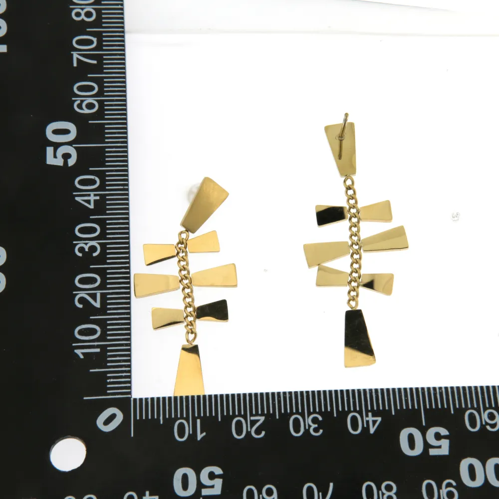 OAP6437-Foglia-Orecchini Pendenti in Acciaio - OAP6437-Foglia-Orecchini Pendenti in Acciaio