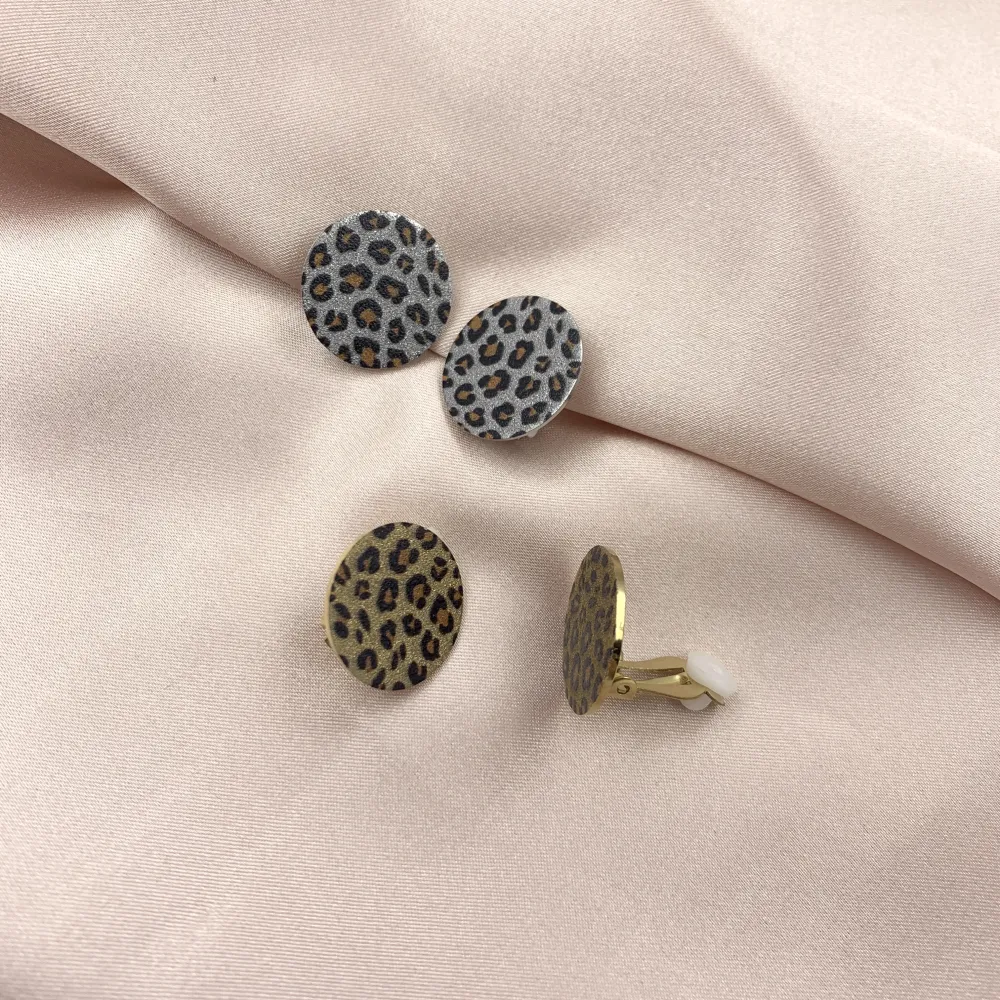 OAP6731-Tondo Maculato-Orecchini a Clip in Acciaio - OAP6731-Tondo Maculato-Orecchini a Clip in Acciaio