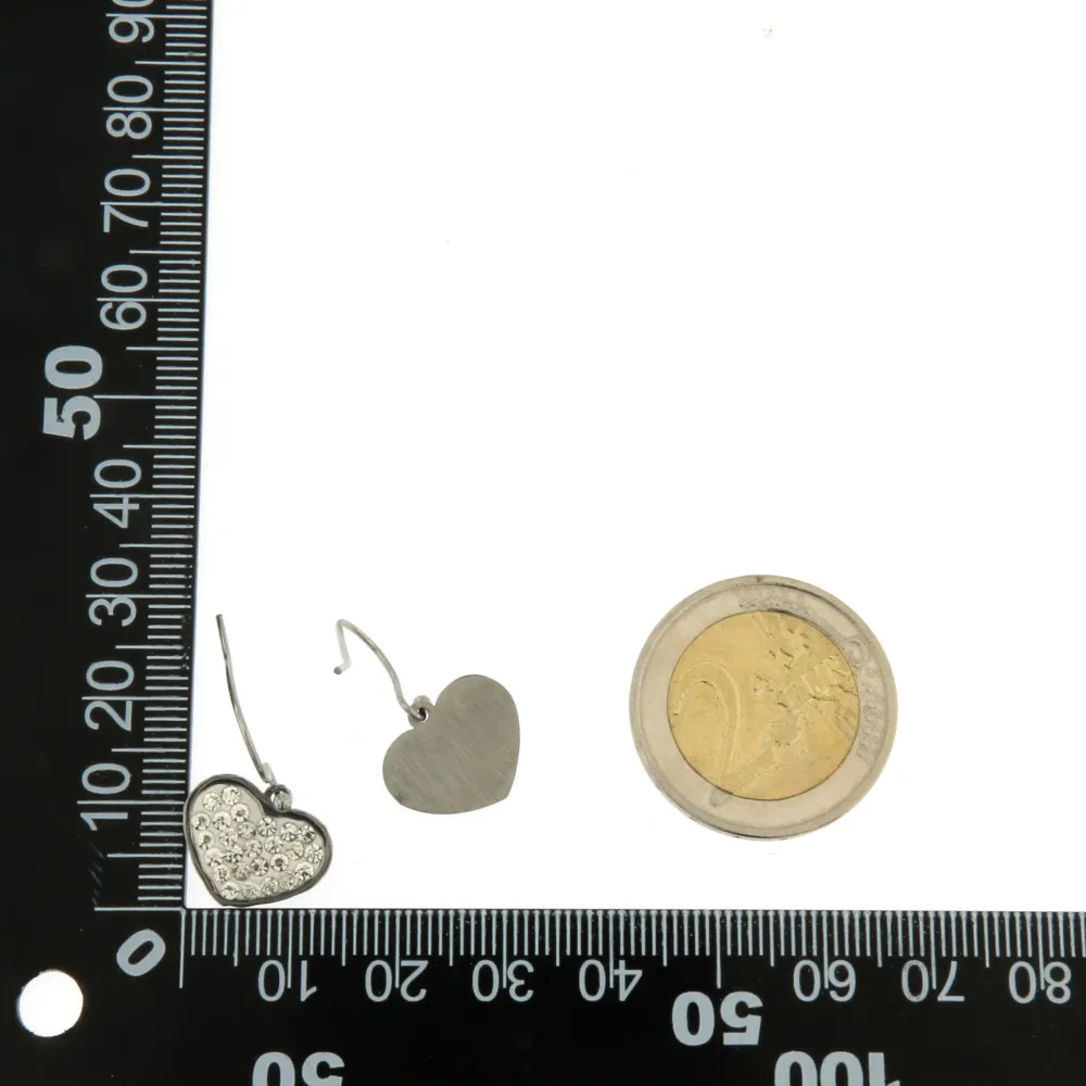 OAP6844-Cuore Strass- Orecchini in Acciaio - OAP6844-Cuore Strass- Orecchini in Acciaio