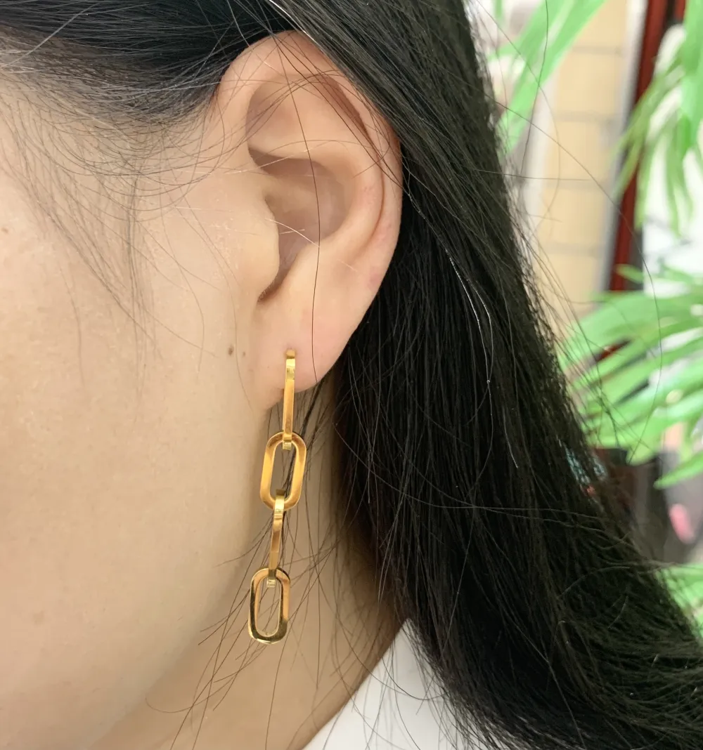 OAP7258-Catena- Orecchini in Acciaio - OAP7258-Catena- Orecchini in Acciaio